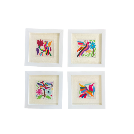 Otomí Amate Embroidered Assorted Art Textile Wall Decor Unframed - Mexico