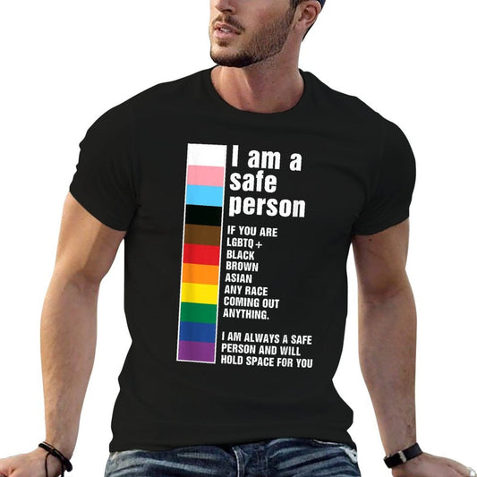 Im A Safe Person Rainbow LGBT Gay Lesbian Transgender Pride Breathable T-Shirt