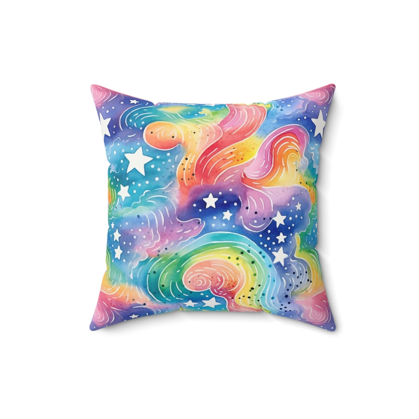 Bespattered Facade Rainbow Skies Square Throw Pillow | 4 Sizes