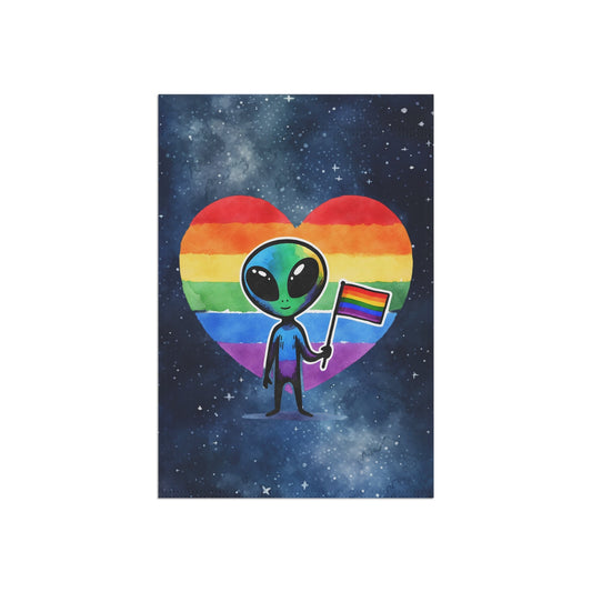 Bespattered Facade Rainbow Extraterrestrial Pride Garden Flag