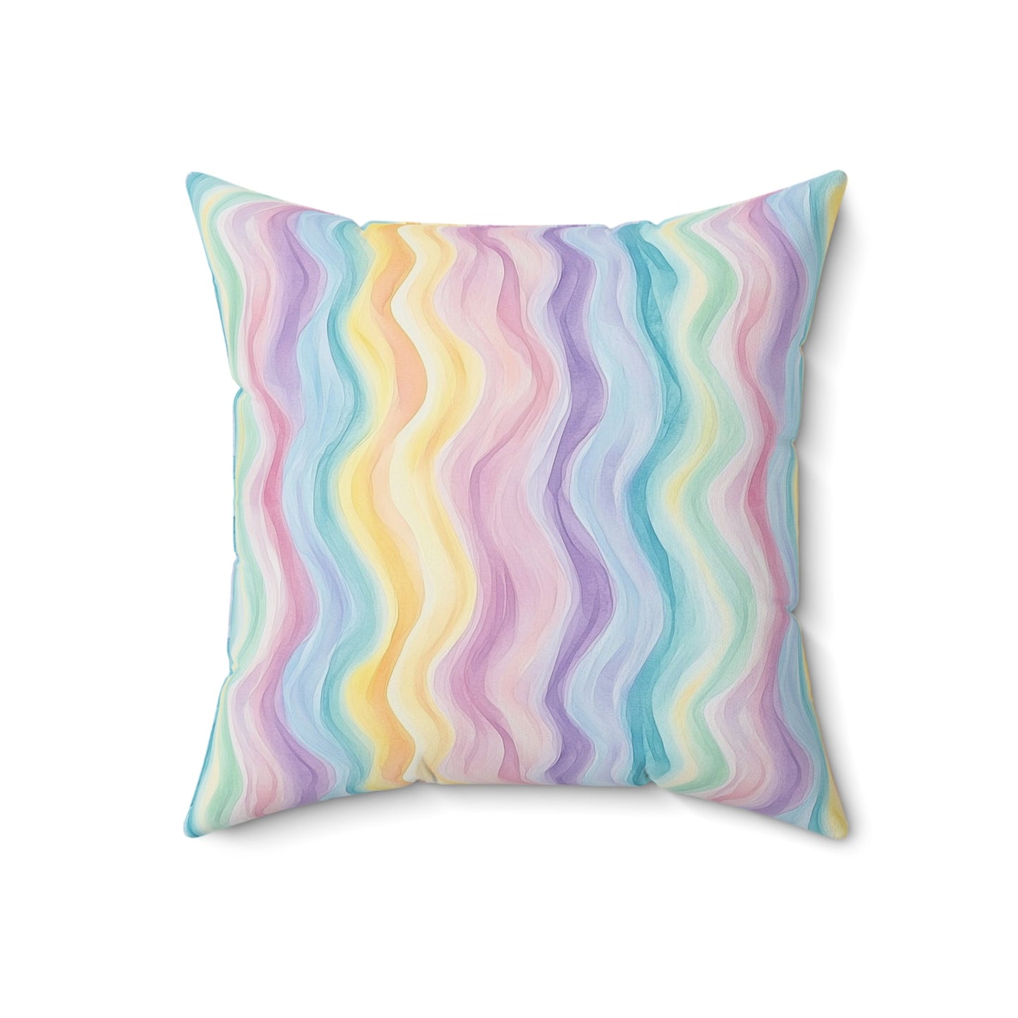 Bespattered Facade Pastel Squiggles Square Throw Pillow | 4 Sizes