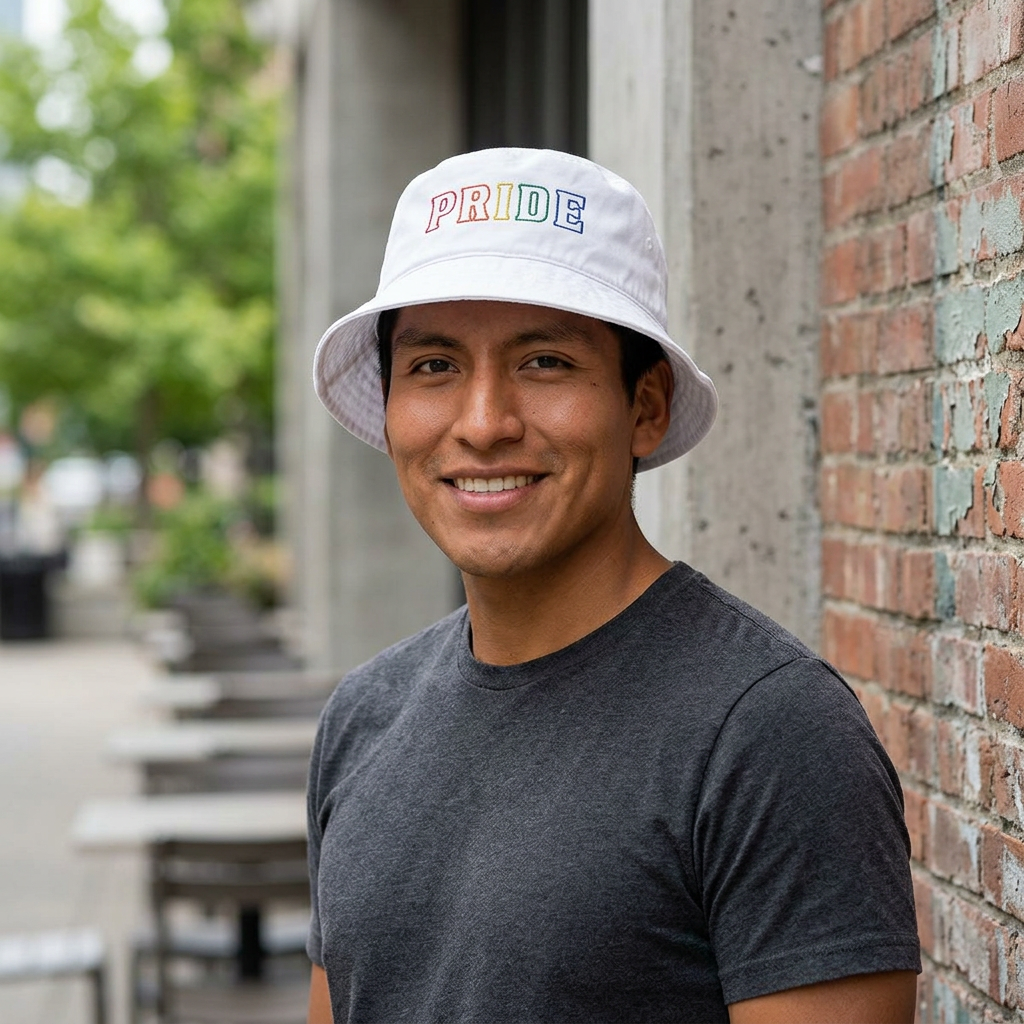 Bespattered Facade Rainbow LGBTQ+ Pride Embroidered Bucket Hat