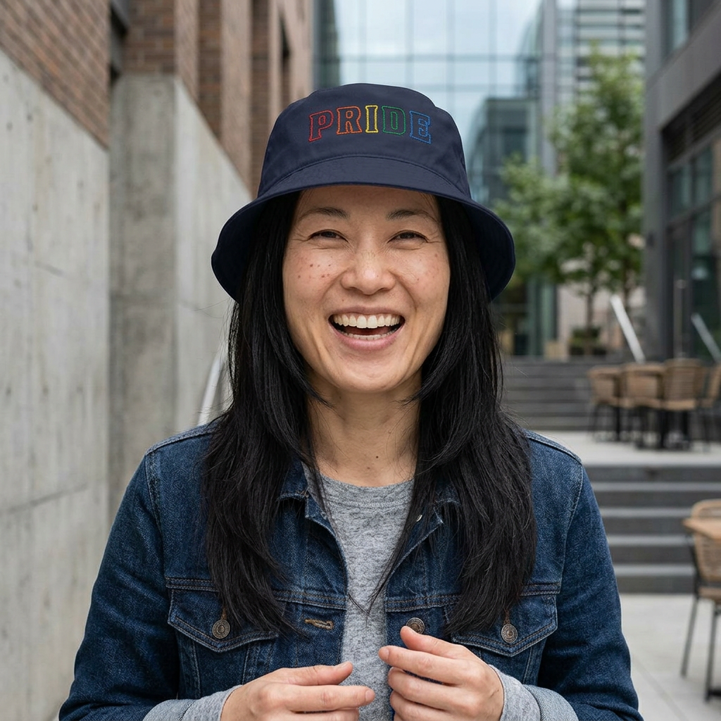 Bespattered Facade Rainbow LGBTQ+ Pride Embroidered Bucket Hat