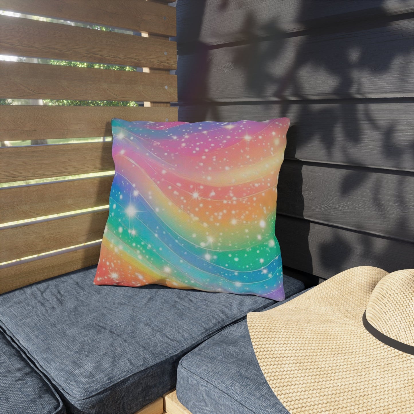 Bespattered Facade Rainbow Skies UV-Resistant Outdoor Pillows | 4 Sizes