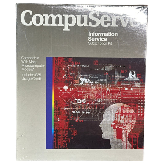 Brand New CompuServe Software VIDTEX for Apple, Atari, IBM, PC, XT, Commodore 64/128