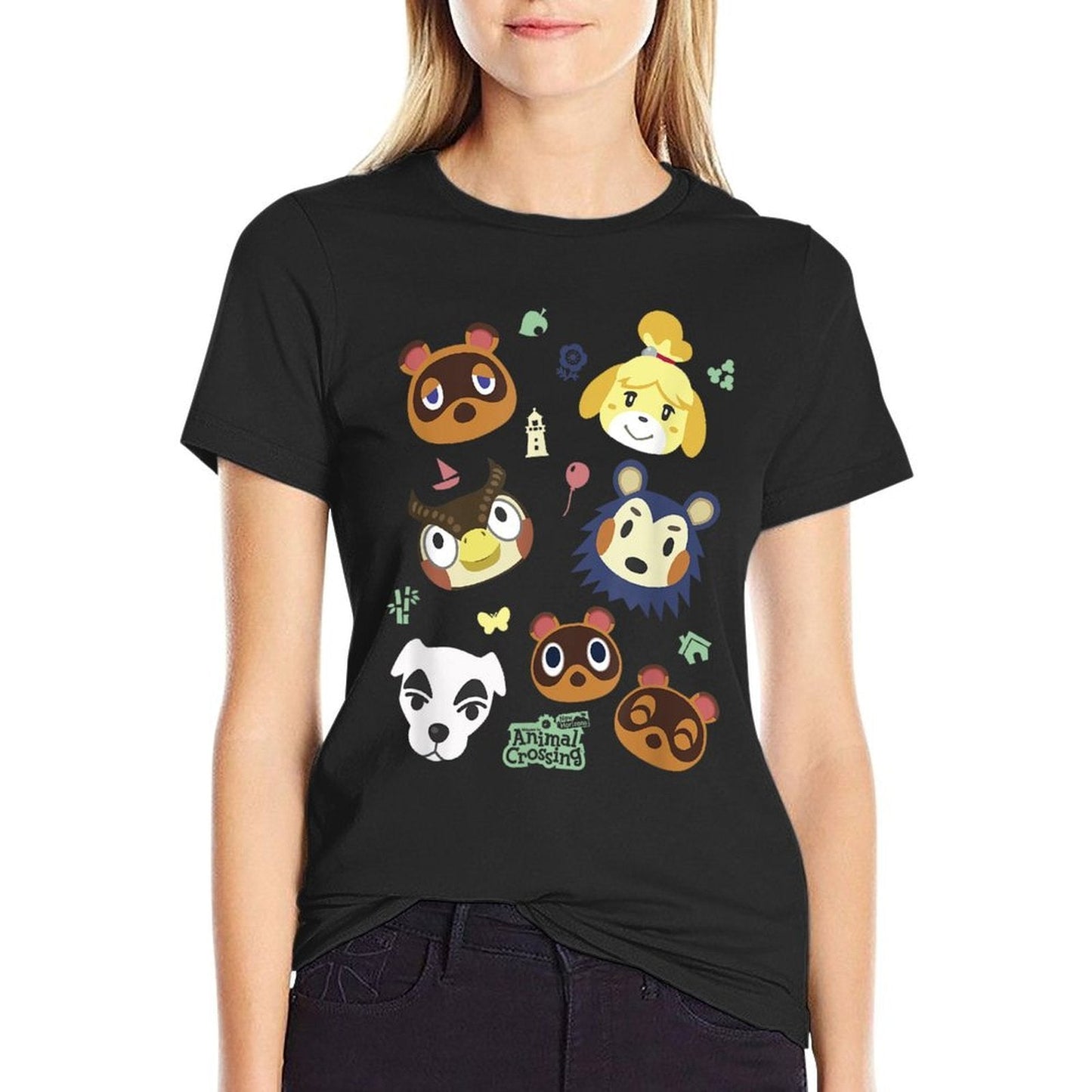 Animal Crossing Cute Pet Friends Nintendo Big Face Jumble  Vintage-inspired T-Shirt