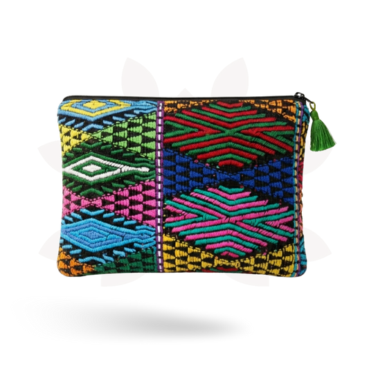 Maya Up-cycled Huipil Cosmetic One-of-a-Kind Bag (XL) - Guatemala