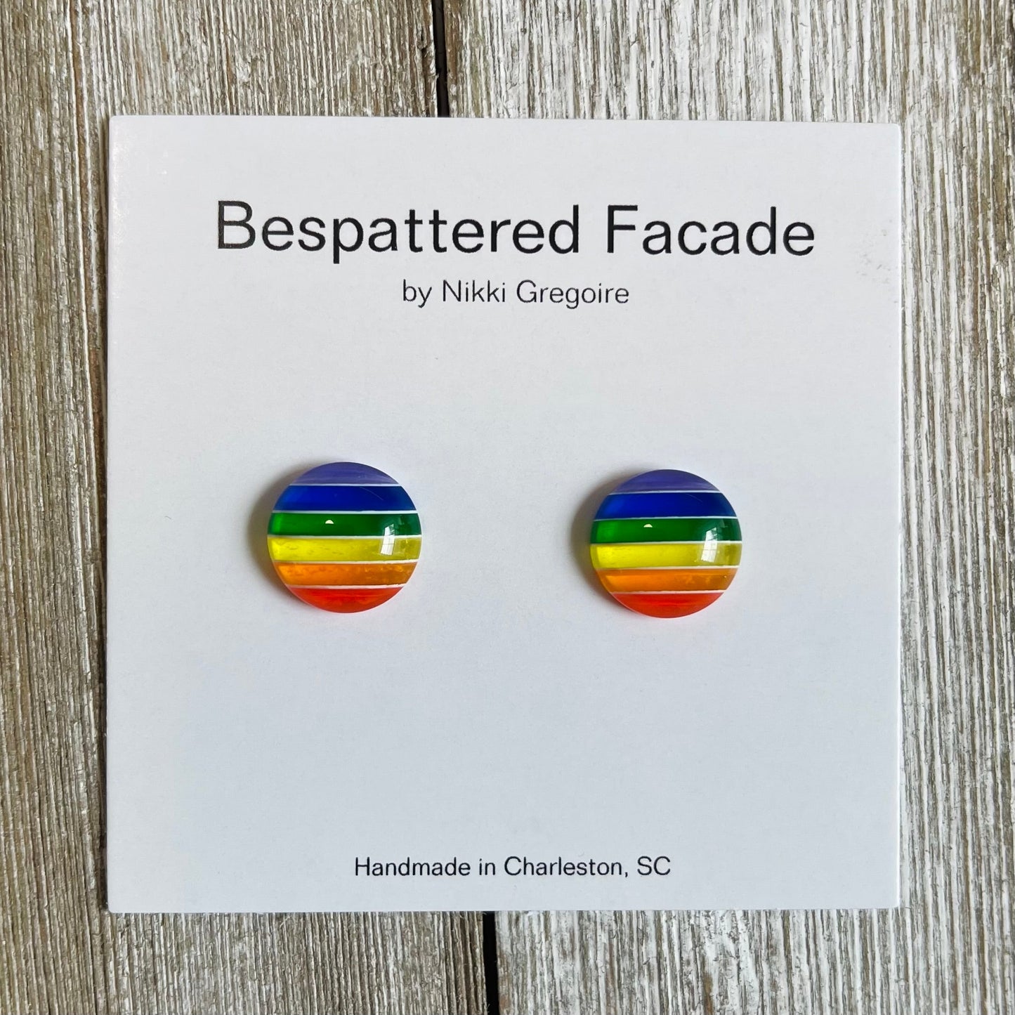 Rainbow Stripes Stud Earrings