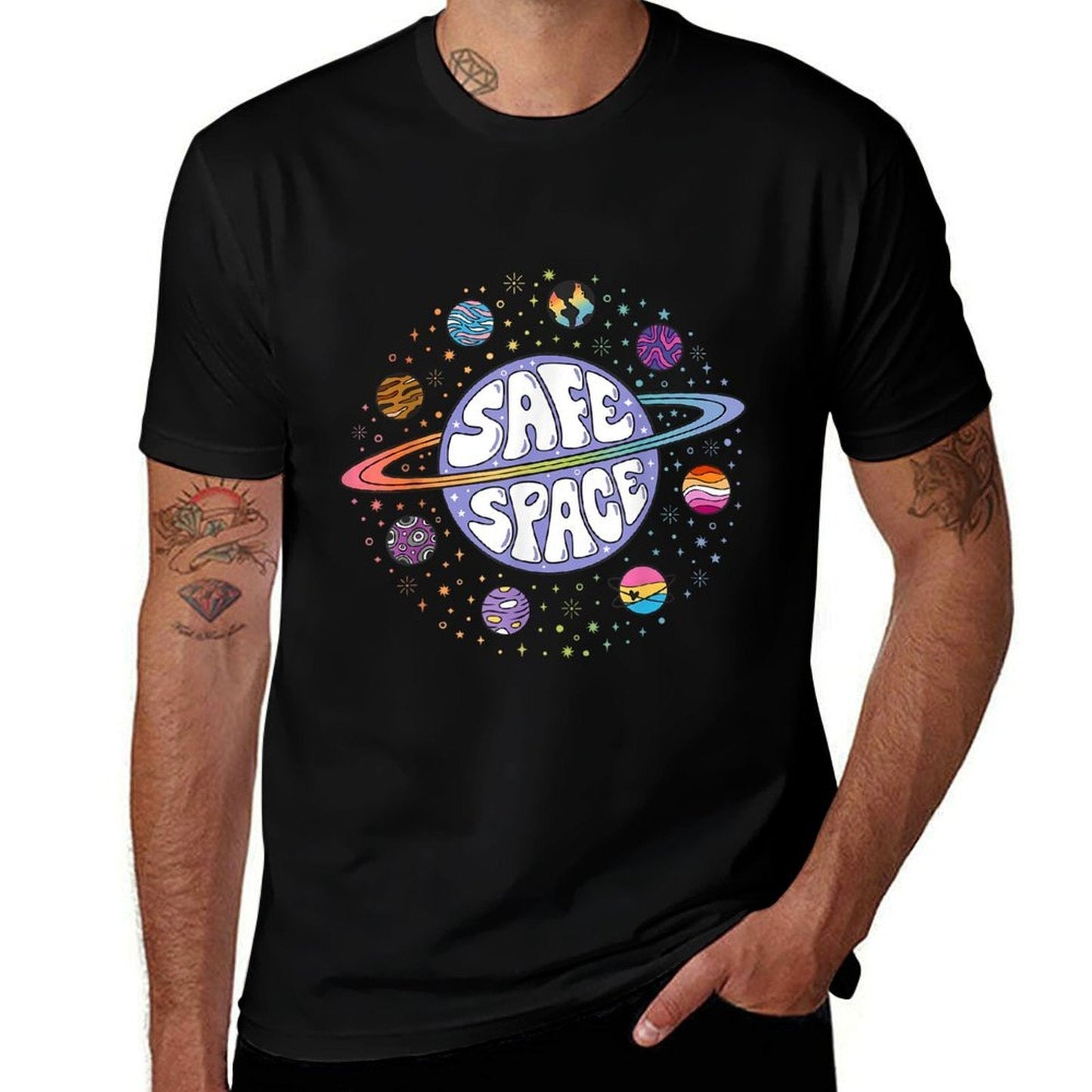 Safe Space Equal Rights Rainbow LGBT Gay Lesbian Trans Pride  Classic T-Shirt